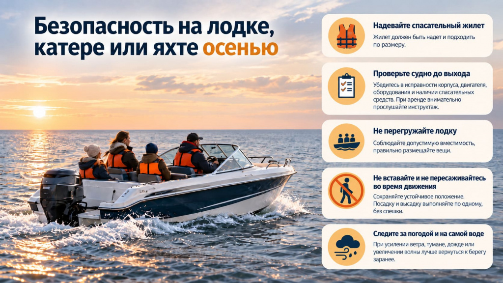 безопасность на лодке осенью