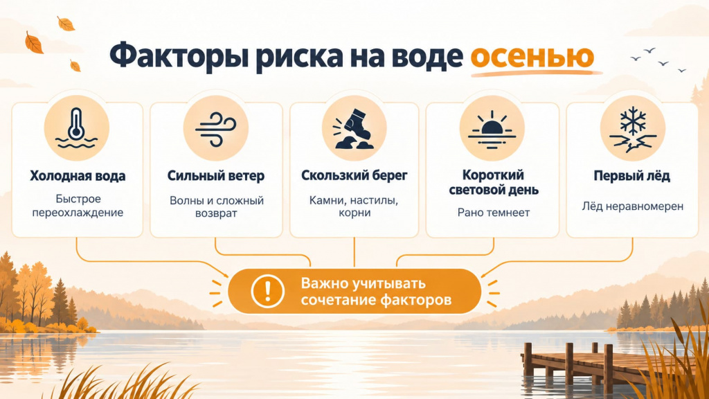 факторы риска на воде осенью